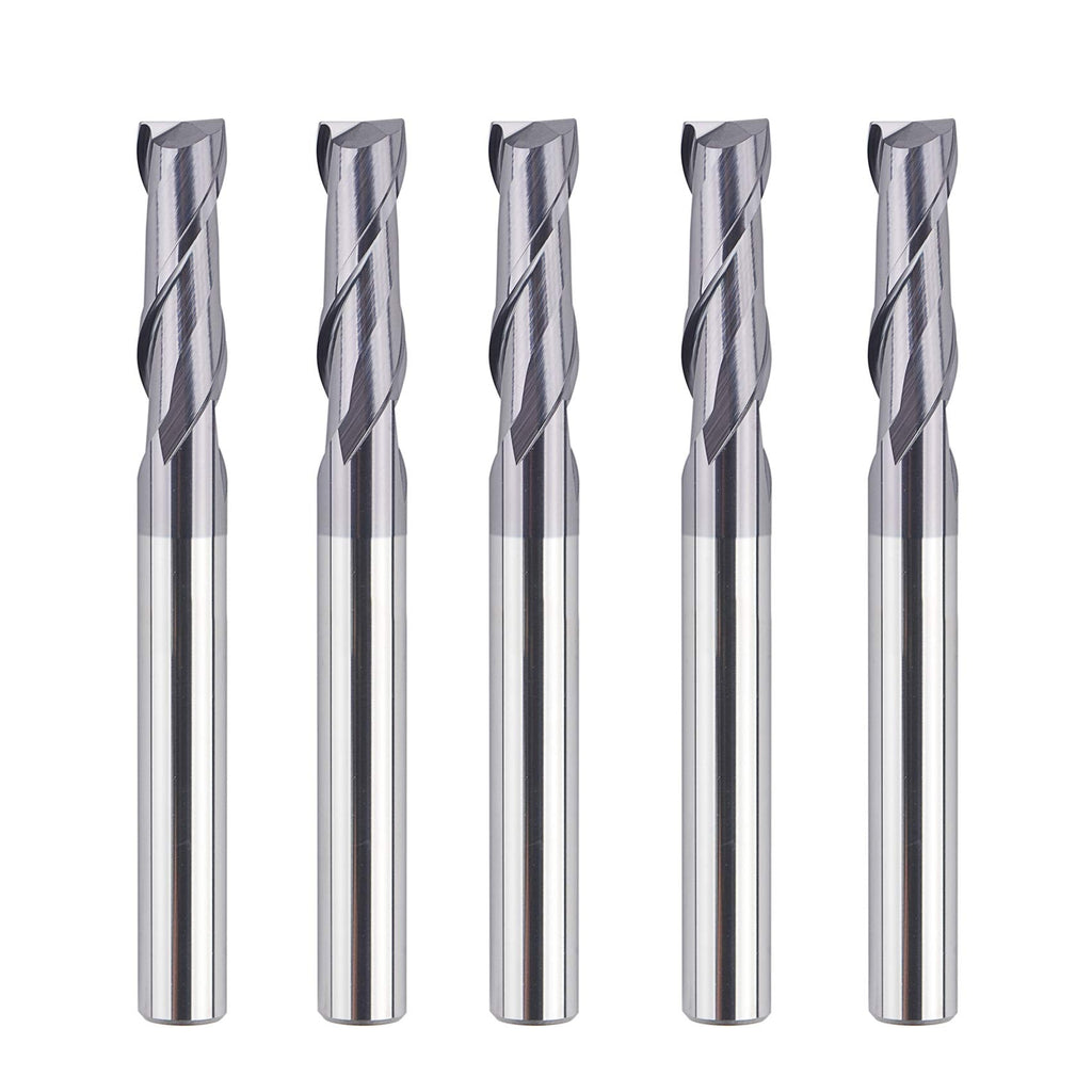 [Australia - AusPower] - SpeTool 5PCS 2 Flutes Square Nose End Mill Set Power Milling Machine Carbide Upcut CNC Router Bits Tiain Coated, 1/4 inch Shank, 2 1/2 inches Long Overall 