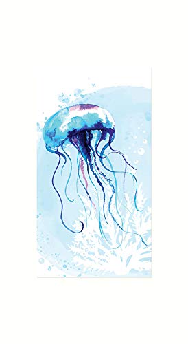 [Australia - AusPower] - Beach Party Decorative Paper Guest Towels Disposable Paper Hand Towels for Bathroom Beach Bathroom Decor or Blue Dinner Napkins, 5" x 8", Nautical Coastal Jellyfish Pk 32 