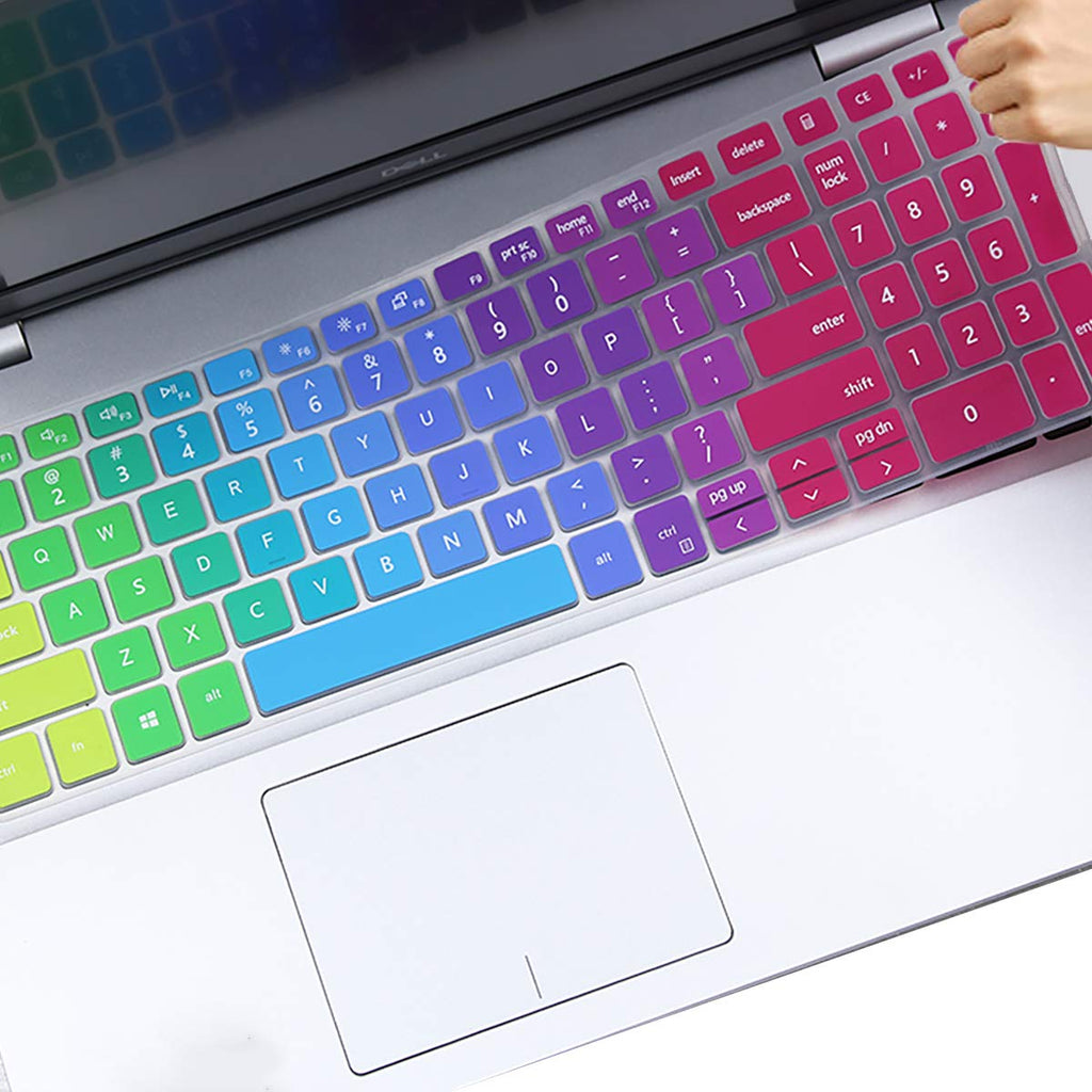 [Australia - AusPower] - Keyboard Cover for Dell 5510 5515 Gaming, Dell Inspiron 15 3000 3501 3505 3502 3593 15.6", Dell Vostro 15 5501 5502 7590 7591 5590 7500 Keyboard Cover, Dell Inspiron 15.6 17.3 Keyboard Cover-Rainbow Rainbow 