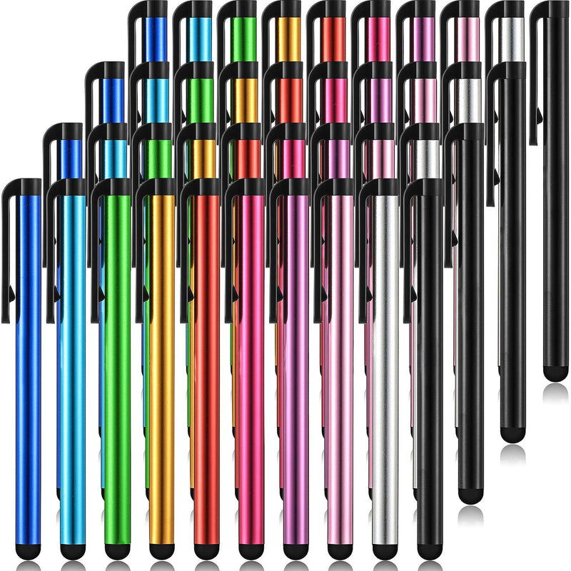 [Australia - AusPower] - Outus 40 Pieces Stylus Pens Capacitive Slim Stylus Pens for Universal Touch Screens Devices, Compatible with iPhone, iPad, Tablet (Multicolor) Multicolor 