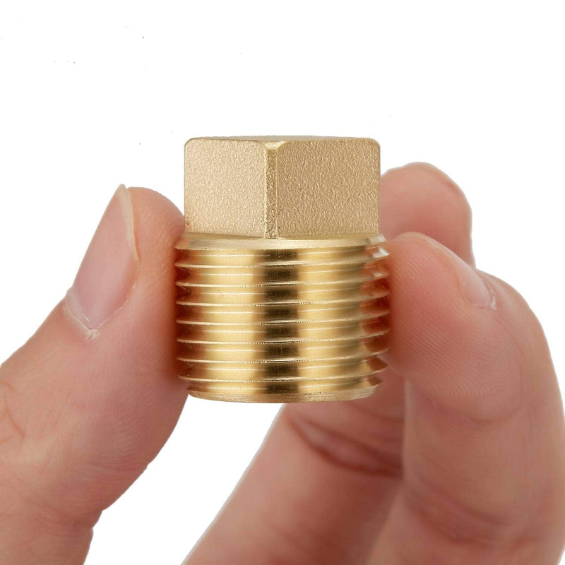 [Australia - AusPower] - Litorange 4 PCS 1/2 Inch NPT Male Plug Fittings, Brass Cored Plug with Square Head for Boat, Gas,Drain plug etc 4PCS 1/2" NPT Head Plug 
