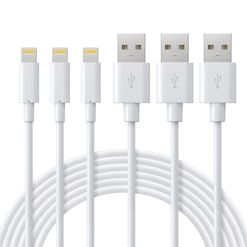 [Australia - AusPower] - MFi Certified Lightning Cable - ilikable 3Pack 6FT Premium Lightning to USB A Charging Cable Cord Compatible with iPhone 13 12 11 Pro Max SE(2020) XS XR 8 7 6 Plus 6s 5s, iPad Pro Air Mini - White 