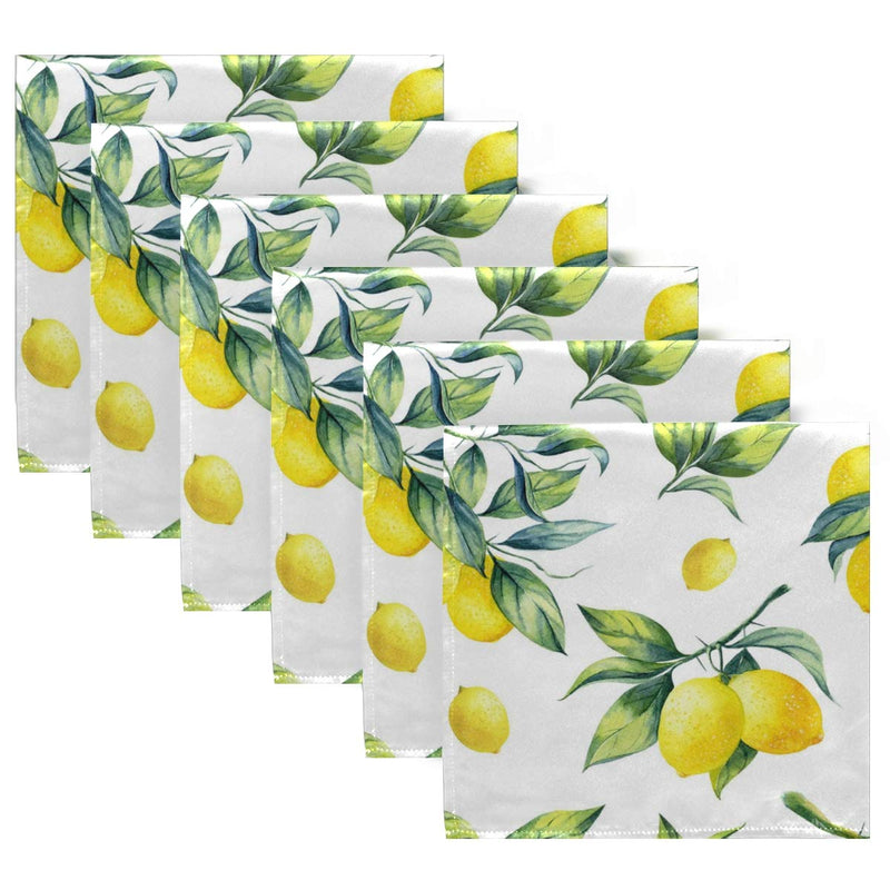 [Australia - AusPower] - ALAZA Lemons Cloth Napkins - 6pcs/Set 20 x 20 Inch Washable Polyester Dinner Napkins - Great for Weddings, Parties, Holiday Dinner & More(18) #1 