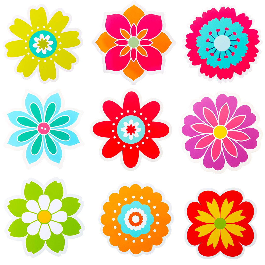 [Australia - AusPower] - 45 Pieces Spring Flower Cutouts Mini Retro Flower Cutouts Springtime Cut-Outs for Bulletin Board Classroom School Party Decoration 