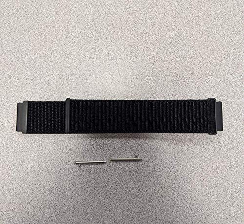 [Australia - AusPower] - 20MM Watch Band Nylon Sport Strap Compatible with Galaxy Watch 4, Samsung Galaxy/Galaxy Watch Active2/ Huawei/Pebble/Asus/Ticwatch Smart Watch 22MM Wide Band 20MM Clasp (Black) Black 