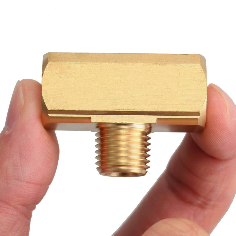 [Australia - AusPower] - Litorange 2 PCS Metals Brass Pipe Fitting Barstock Male Branch Tee T Adapter 1/4" NPT Female x 1/4" NPT Female x 1/4" NPT Male (Pack of 2) 2PCS 1/4" Tee 