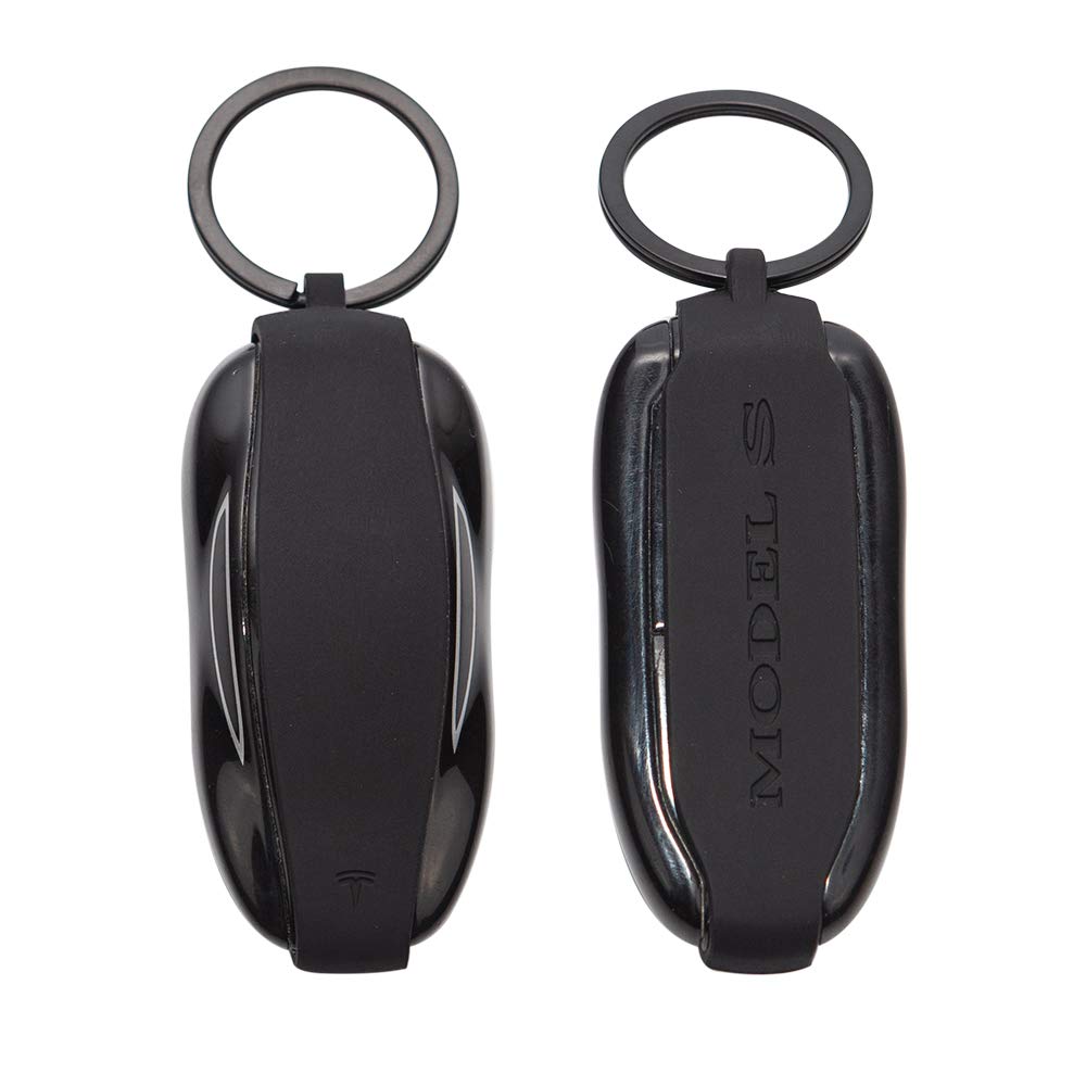 [Australia - AusPower] - Weilaiqiche Key Fob Remote Cover Case Holder Protector Compatible with Tesla Model S （Black） Black 