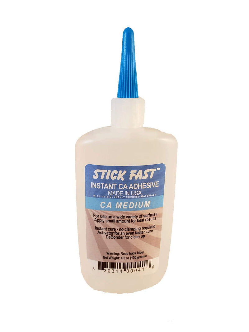 [Australia - AusPower] - Stick Fast Cyanoacrylate Adhesives (CA) Glue Bottle, Multipurpose, Fast Bonding, Clear, Medium, 4.5 Ounces 