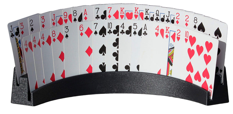 [Australia - AusPower] - Twin Tier Premier Playing Card Holder (Set of 2) - Holds Up to 32 Playing Cards Easily - 12 1/2" x 4 1/2" x 2 1/4" - Stack for Storage - Made in The USA Black 