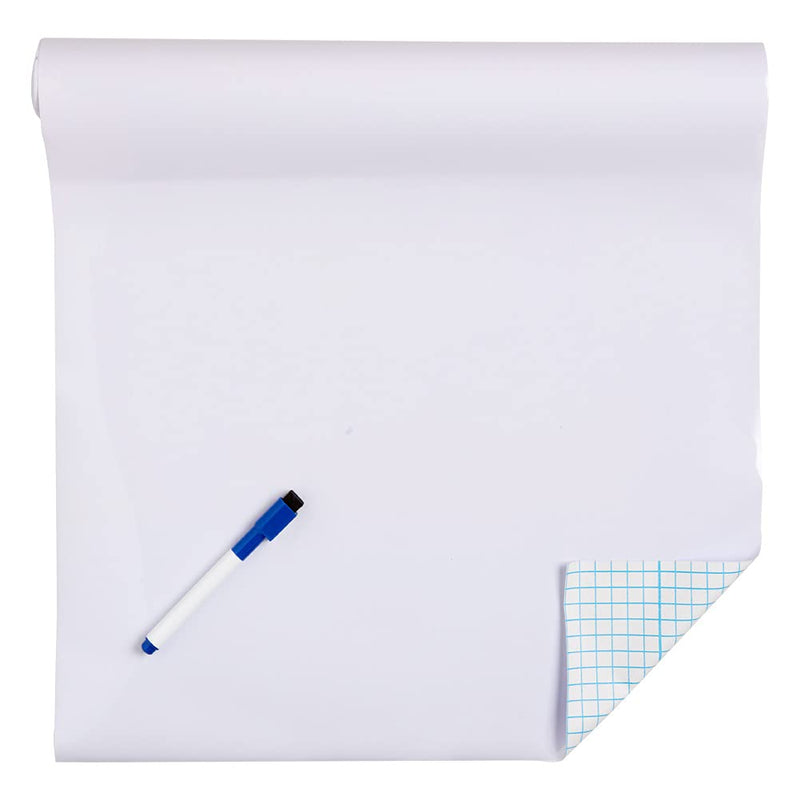 [Australia - AusPower] - SweeHome White Board Paper - 17.3” x 78.7” (6.5 Feet) - Self-Adhesive Dry Erase Board Sheet Sticker Removable Wall Decals for Kids, Office, School & Home with 1PCS Marker Pen 