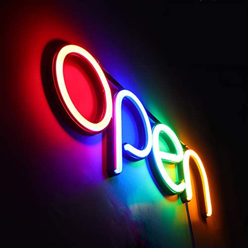 [Australia - AusPower] - LED Open Sign,16x6 inch Open Sign for Business ,With multiple flashing modes , Ideal for Restaurant, Bar, Salon and More,24V/1A Power Supply，with Open/Close Sign (red blue green Orange) multicolored 