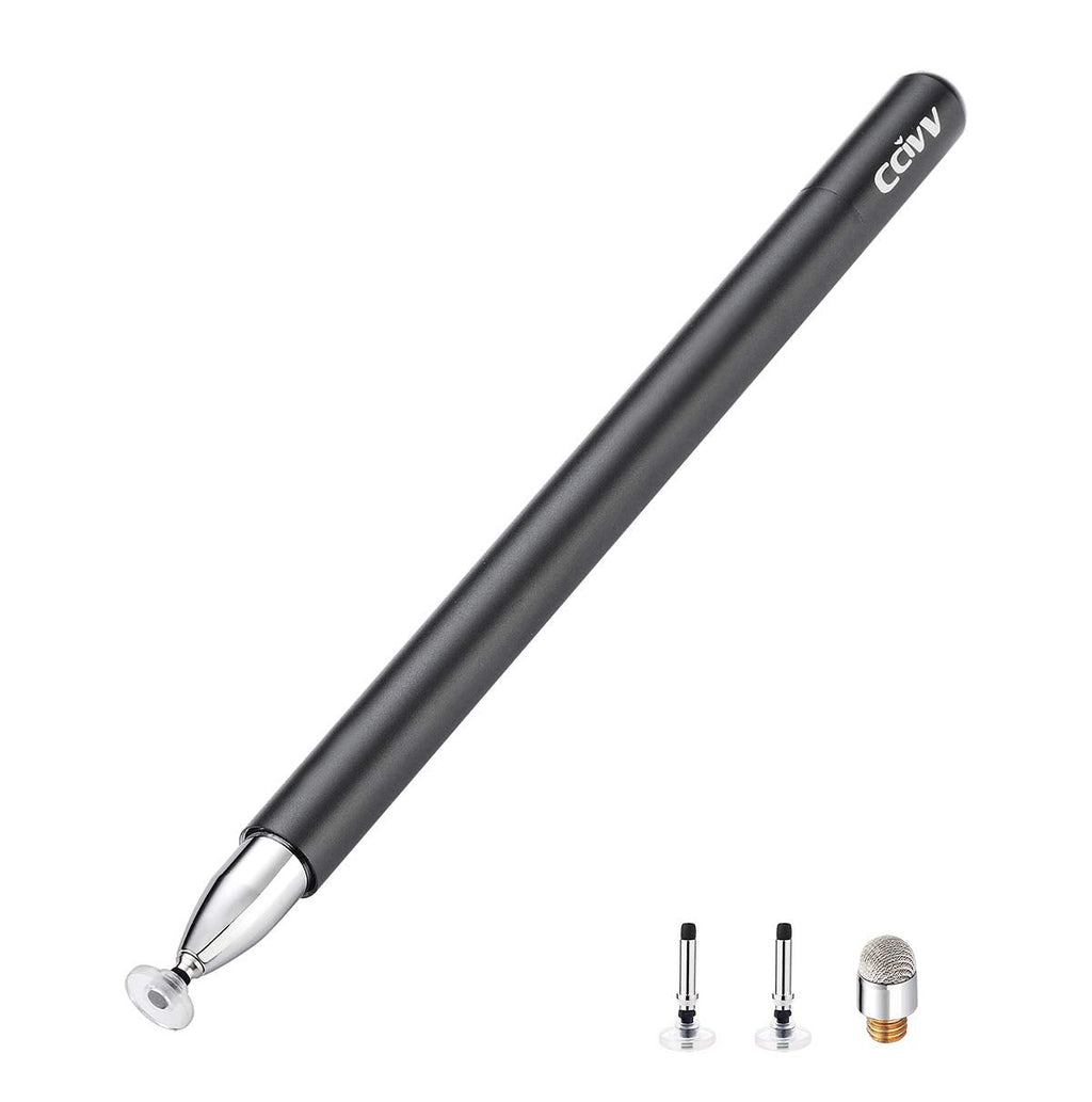 [Australia - AusPower] - Stylus Pens for iPad , CCIVV Capacitive Pen High Sensitivity & Fine Point, Magnetism Cover Cap Compatible for iPhone iPad Pro, Mini, Air, Surface and Android Tablets ( Black ) 