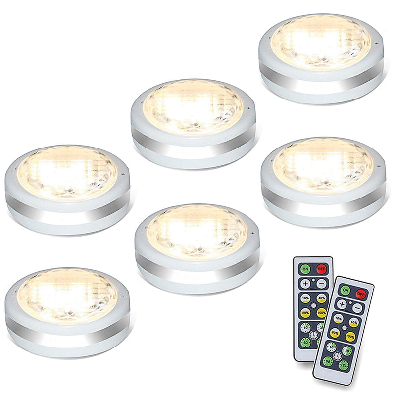 [Australia - AusPower] - Puck Lights with Remote, Battery Operated Under Cabinet Lighting, Wireless Led Tap Light with Remote Control, Locker Light Closet Light, 4000K Natural White (Natural White) 