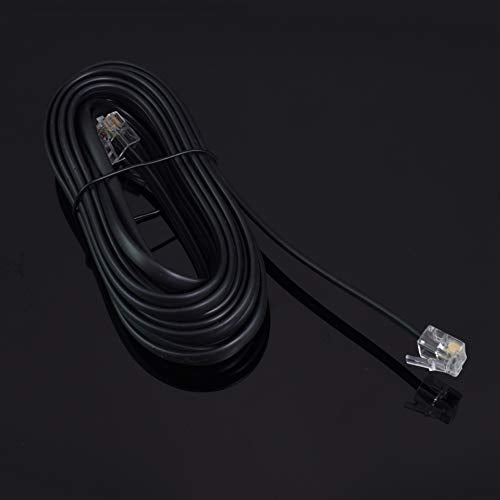 [Australia - AusPower] - RJ11 6P4C Modular Telephone Extension Cable Phone Cord Line Wire (7 Feet, Black) 