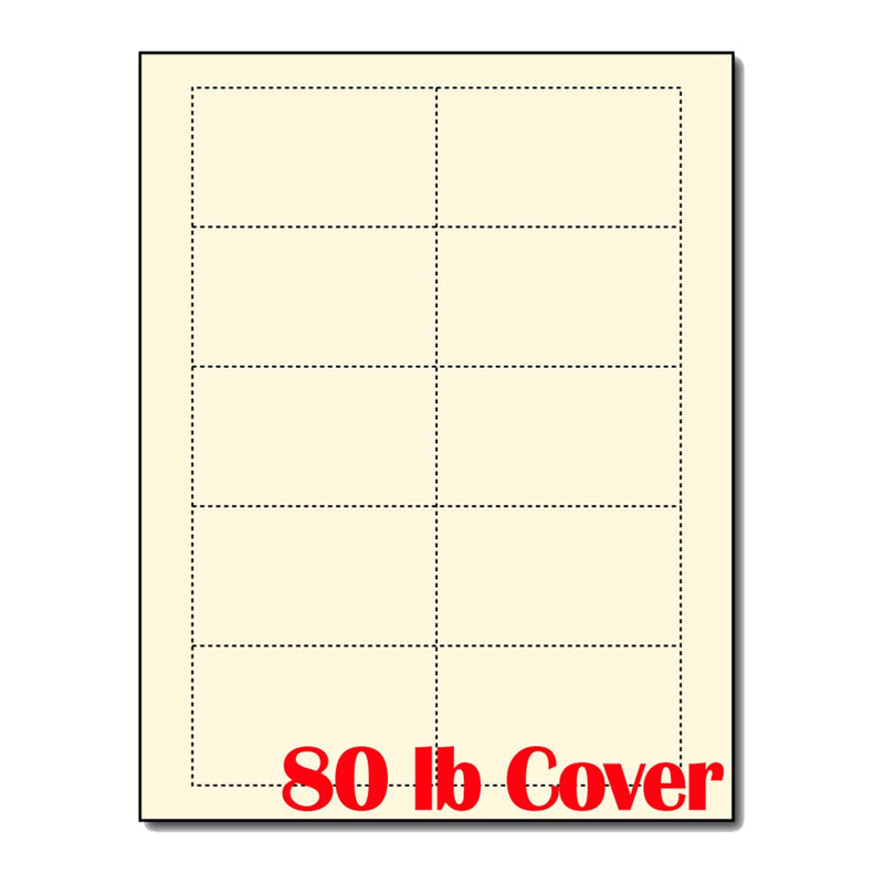 [Australia - AusPower] - Heavyweight 80lb Off White/Cream Blank Business Cards - Laser & Inkjet (50 Sheets / 500 Business Cards) 50 Sheets / 500 Business Cards 