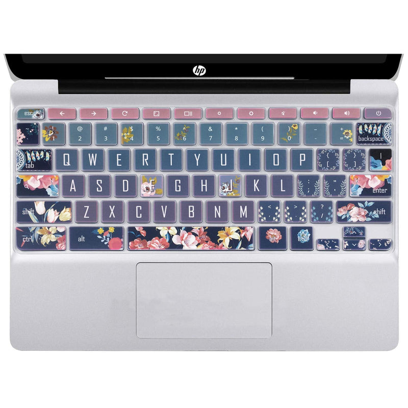 [Australia - AusPower] - SANFORIN Silicon Keyboard Cover Skin for HP Chromebook 11 x360 11.6", Chromebook 11 G2/G3/G4/G5/G6 EE/G7 EE 11.6’’, HP Chromebook 14-ca 14-ak 14-X Series,HP Chromebook 14 G2 G3 G4,Red Flower Red Flower 