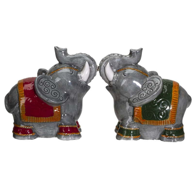 [Australia - AusPower] - Pacific Giftware Raja Elephants Ceramic Salt and Pepper Shakers Set 