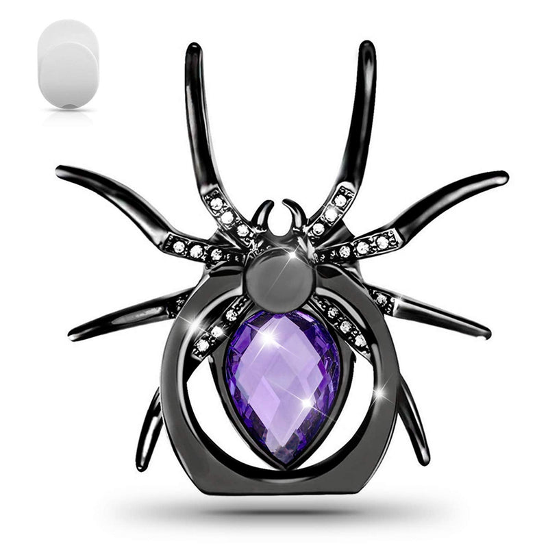 [Australia - AusPower] - Spider Phone Ring Holder Stand, Allengel Animal Sparkle Phone Ring Finger Ring Grip Rhinestone Phone Holder for All Smartphone (Purple) Purple 
