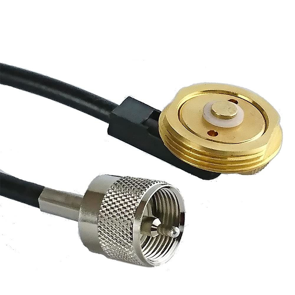 [Australia - AusPower] - Solid Brass NMO Antenna Mount with UHF Male PL259 Connector 10 ft RG58/U Coax Cable for for Ham UHF VHF CB Cellular Trucker Antenna (10ft NMO Mount NO L Bracket) 10ft NMO Mount NO L Bracket Black 