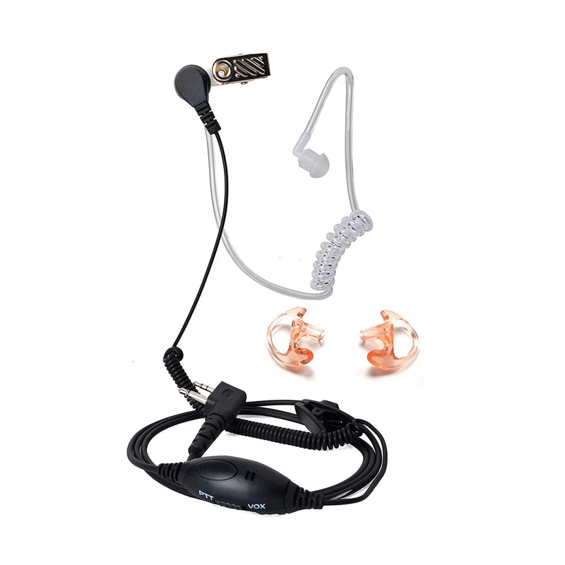 [Australia - AusPower] - HYS Surveillance Headsets Earpiece with Clear Acoustic Coil Tube Earbud Audio Kit/Inline Vox/Ptt Switch Compatible for Midland All Gxt, Lxt & G-Series/ICOM IC-V8 V80 V80E V82 