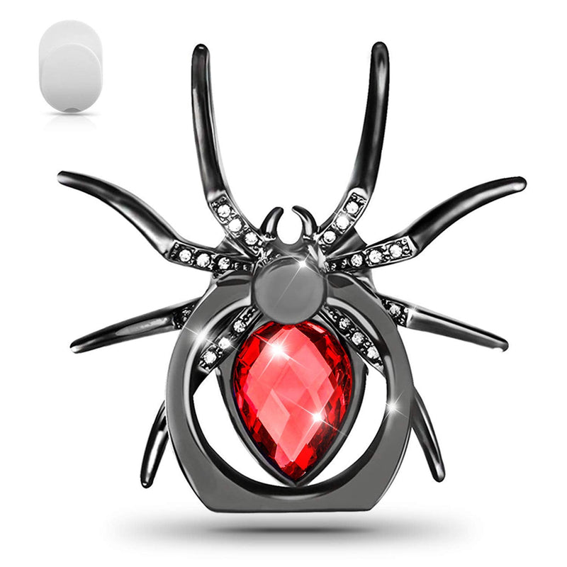 [Australia - AusPower] - Allengel Phone Ring Holder Stand 360 Degree Rotation Universal Spider Finger Ring Kickstand with Polished Metal Phone Grip for Cell Phone Red 