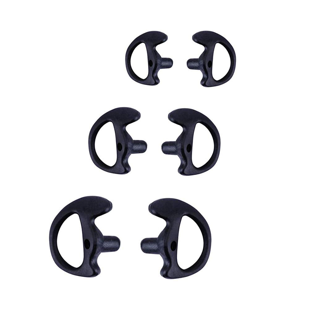 [Australia - AusPower] - Universal Replacement Soft Silicone Open Ear Insert Earmould for Motorola Kenwood Two-Way Radio Air Acoustic Coil Tube Audio Kits (Black,3 Pair-Samll,Medium,Large) Replacement Earmould Earbuds 