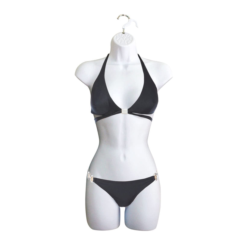 [Australia - AusPower] - White Female Mannequin Hip Long Hollow Back Body Torso Dress Form & Hanging Hook, S-M Sizes (1) 1 