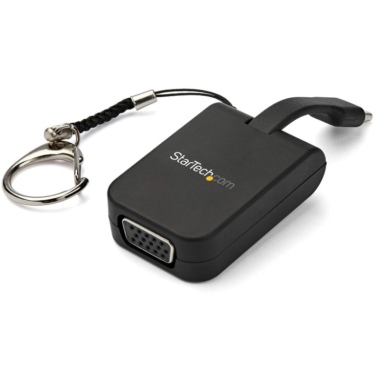 [Australia - AusPower] - StarTech.com Compact USB C to VGA Adapter - 1080p USB Type-C to VGA Video Display Converter with Keychain Ring - Active USB-C DP Alt Mode to VGA Monitor Dongle - Thunderbolt 3 Compatible (CDP2VGAFC) 