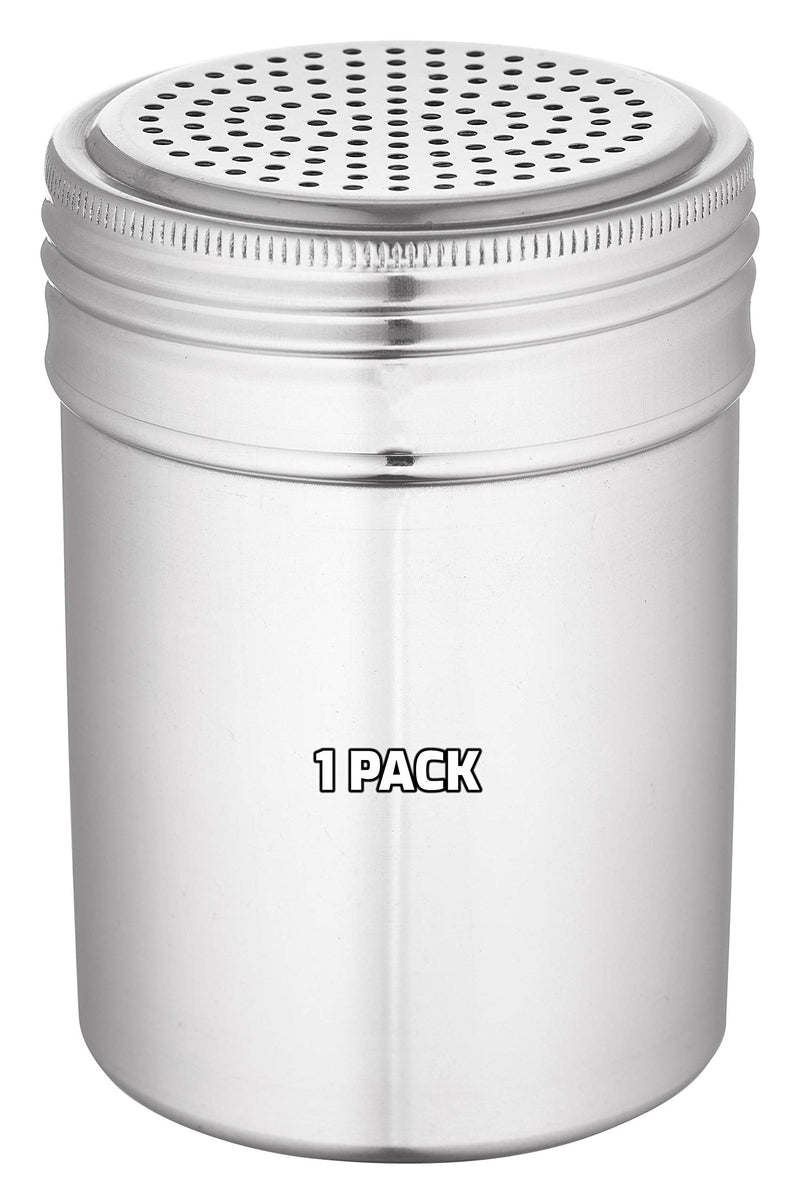 [Australia - AusPower] - [1 PACK] Stainless Steel Versatile Dredge Shaker Set 10 Ounce - Salt, Pepper, Sugar, Condiments, Oregano, Spices Shaker for Restaurants, Baking, Cooking (10oz) 