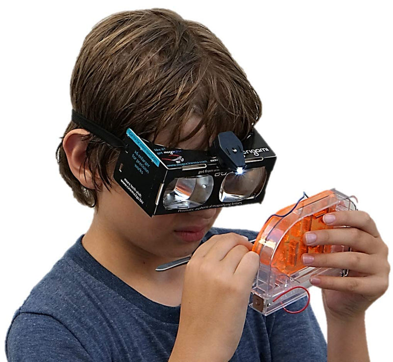 [Australia - AusPower] - MOGORIGAMI Optical Origami kit (LED is not Included) Unique Prismatic Lenses, , Binocular Magnifier, 2D Smartphone viewer, 3D Spatial Thinking, fine motoric Skills, Augmented Reality (not VR) 