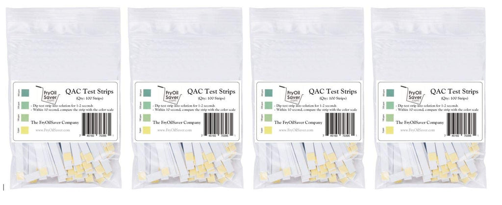[Australia - AusPower] - QAC Test Strips, 4 x 100 Strips, Restaurant Quaternary Ammonium Sanitizer Test Strips, 0-400 ppm, Multi Quat Strips for Food Service, Quaternary Sanitizer Test Strips, 4 x Packets of 100 Strips Each 