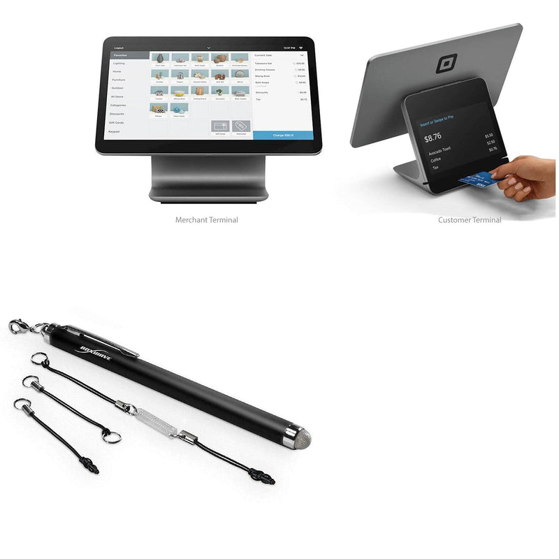 [Australia - AusPower] - Stylus Pen for Square Register (Stylus Pen by BoxWave) - EverTouch Capacitive Stylus, Fiber Tip Capacitive Stylus Pen for Square Register - Jet Black 