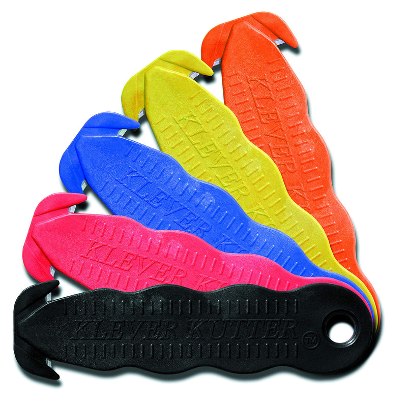 [Australia - AusPower] - Klever Innovations Cutter Stainless Steel Package Opener, Safety Utility Cutter Assorted Colors 5 pcs, KLEVER - 5/PACK MIX 