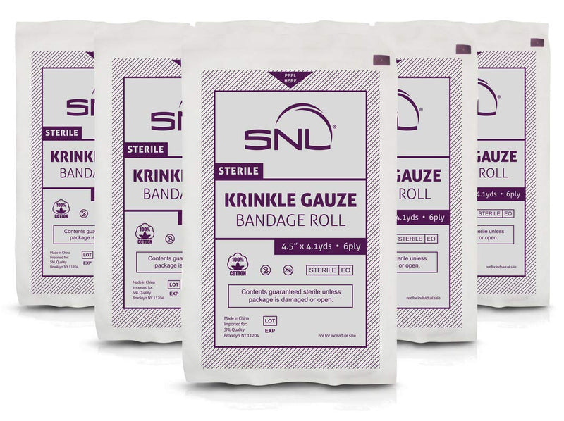 [Australia - AusPower] - SNL Sterile Krinkle Kerlix Type 4 1/2" x 4 1/8 Yds, Latex Free, Hospital Grade Bandage Roll - Pack of 6 