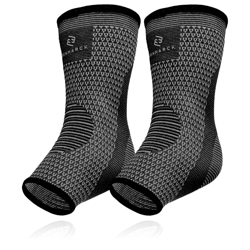 [Australia - AusPower] - Achilles Tendon Support Brace, Plantar Fasciitis Sock, Ankle Compression Sleeve For Running, Tendonitis and Flat Feet Relief Gray Black Unisize 