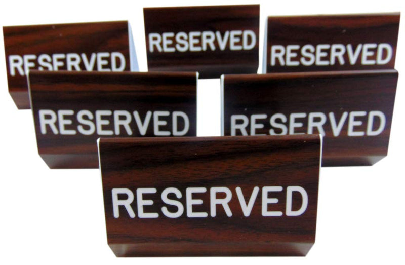 [Australia - AusPower] - Reserved Sign for Church Pew Multipack with Dual Sided Script and Easy Clamp On Attachment Smaller Size 4 Inch, Set of 6 