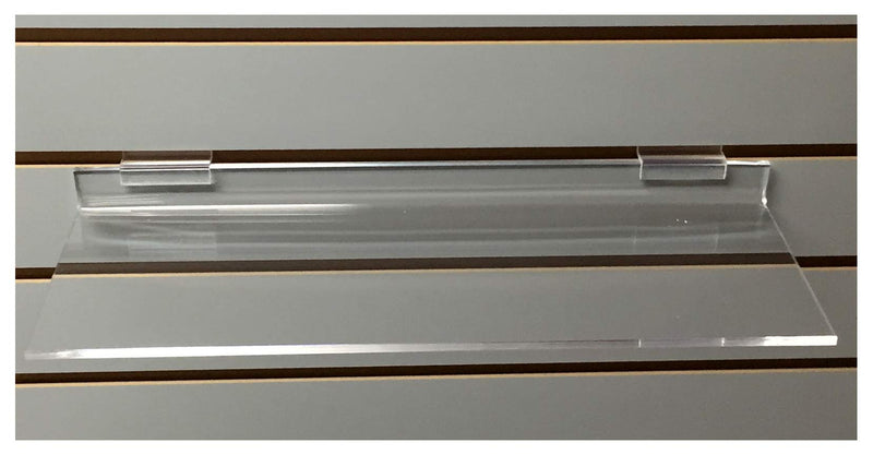 [Australia - AusPower] - Clear Acrylic Slatwall Shelf 16 Inches Wide x 6 Inches Deep for Retail Display or Home Use 