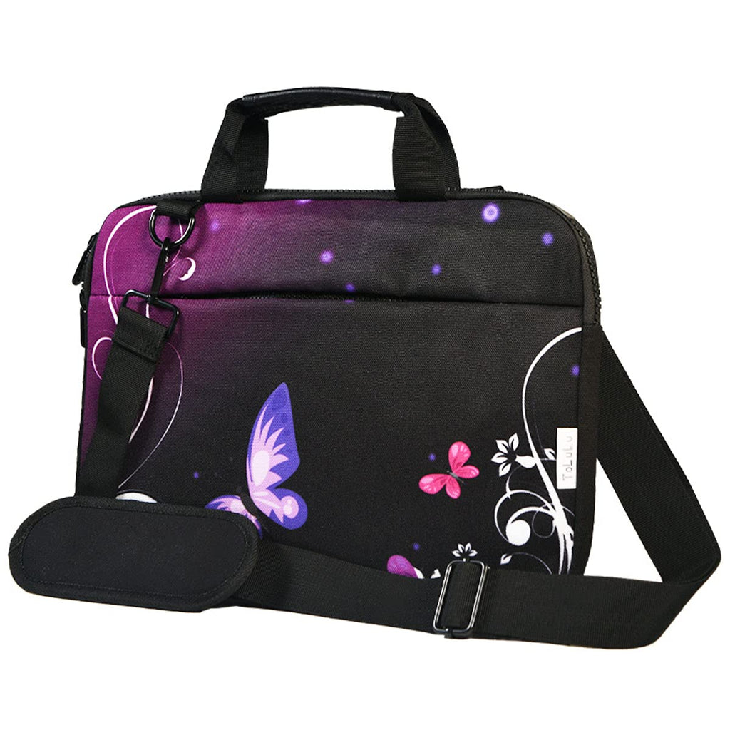[Australia - AusPower] - 12.5 13 13.3 15.4 15.6 Inch Shoulder HandBag Case Messenger Briefcase 11-13.3 inch Purple Butterfly 