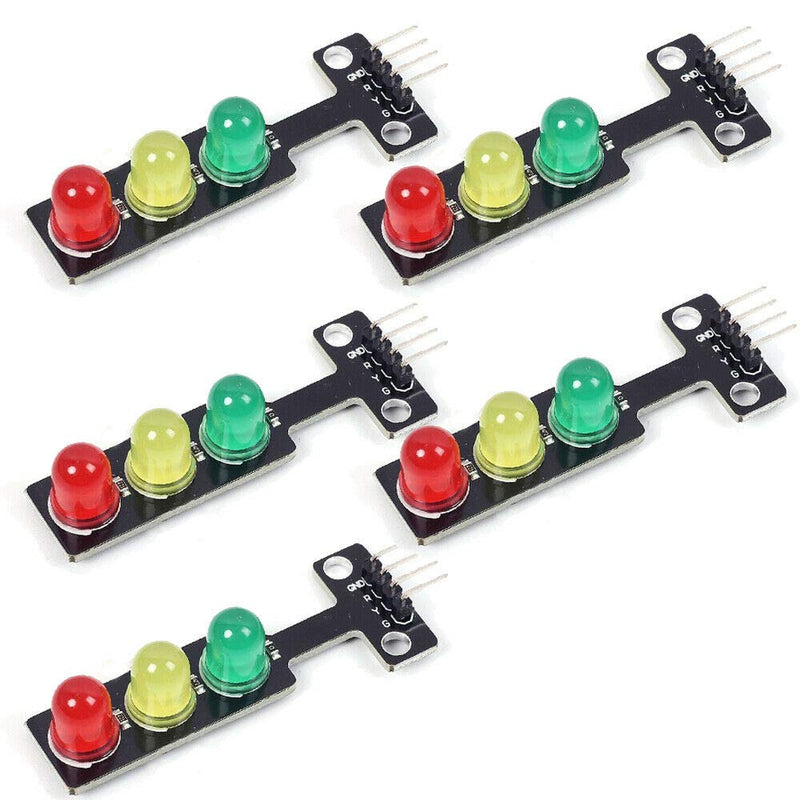 [Australia - AusPower] - 5Pcs Mini-Traffic Light 5V 5mm LED Display Module for Arduino Creative DIY Kit 