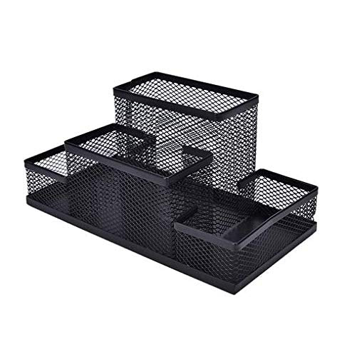 [Australia - AusPower] - AlfOffice Desk Organizer | Black Wire mesh Desktop Organizer Caddy for Home or Office Desk | Holder for Pencils, Clips, Notes and Other Supplies 