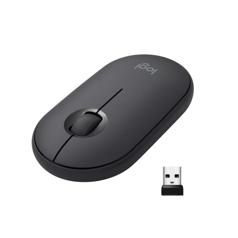 [Australia - AusPower] - Logitech Pebble M350 Wireless Mouse with Bluetooth or USB - Silent, Slim Computer Mouse Certified Works with Chromebook - Graphite 
