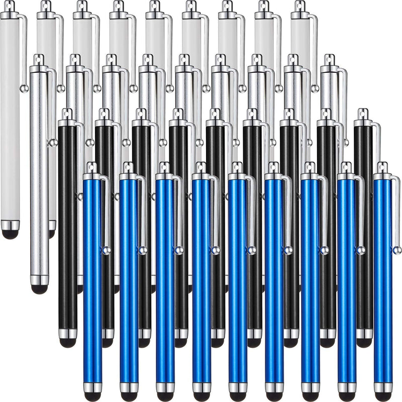 [Australia - AusPower] - Stylus Pens for Touch Screens,Stylus Pen Set of 36 for Universal Capacitive Touch Screens Devices, Compatible with iPhone, iPad, Tablet (Black, Silver, Dark Blue, White) Black, Silver, Dark Blue, White 