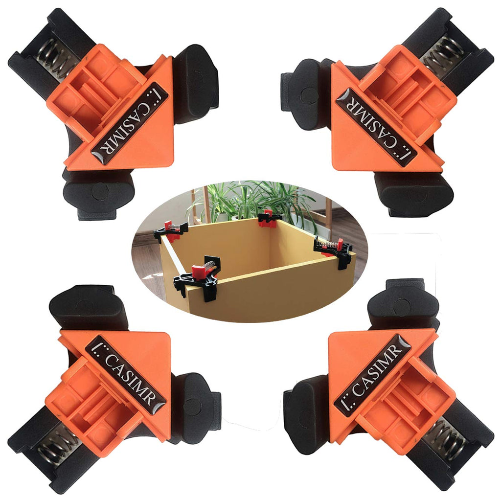 [Australia - AusPower] - C CASIMR 90 Degree Corner Clamp, 4PCS Adjustable Single Handle Spring Loaded Right Angle Clamp,Swing Woodworking Clip Clamp Tool 