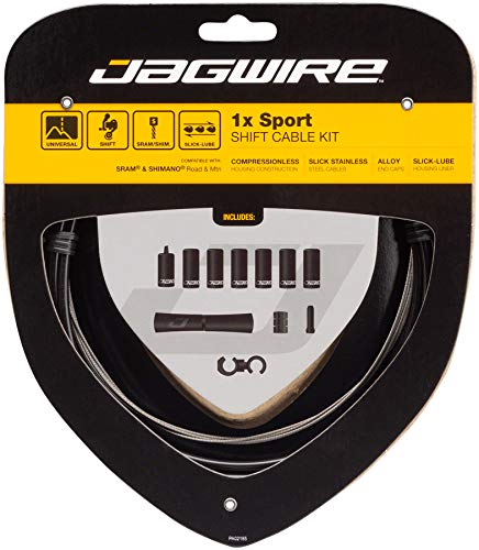 [Australia - AusPower] - Jagwire - 1x Sport Sealed DIY Shift Cable Kit | for Road, MTN, and Gravel Bike | SRAM and Shimano Shifter Compatible, Sport Slick Cables with Compressionless Housing | Black 