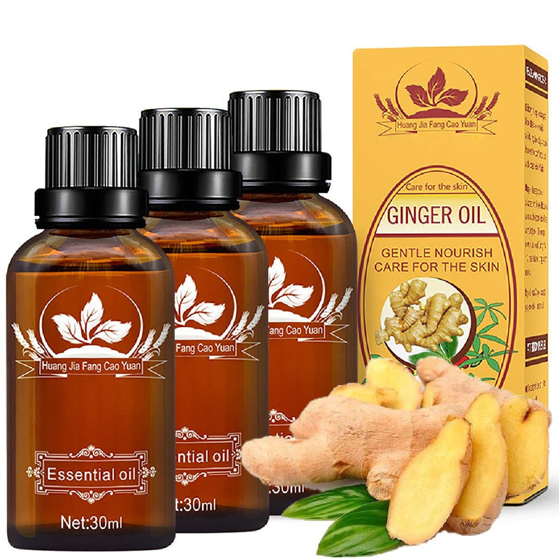 [Australia - AusPower] - 3 Pack Ginger Massage Oil,100% Pure Natural Lymphatic Drainage Ginger Oil,SPA Massage Oils,Repelling Cold and Relaxing Active Oil-30ml 3pack 