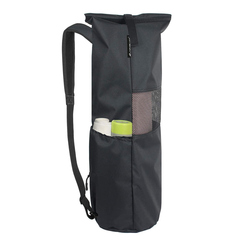 [Australia - AusPower] - Explore Land Oxford Yoga Mat Storage Bag with Breathable Window and Large Pocket for Up to 1/2 Inches Extra-Thick Yoga Mat Black Fits for Standard Yoga Mat 