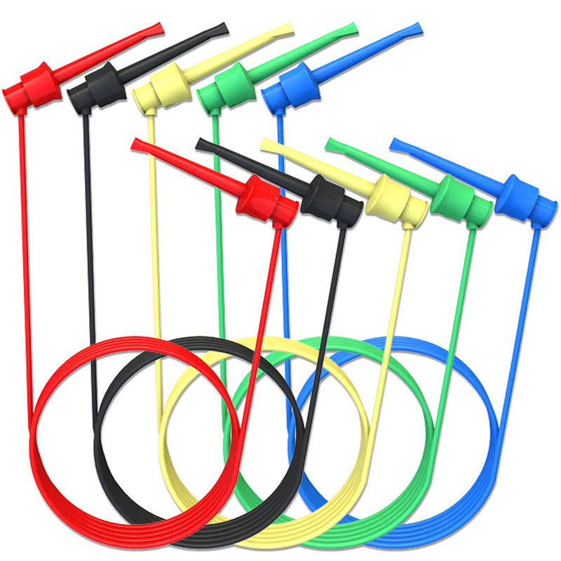 [Australia - AusPower] - Goupchn Silicone Test Leads 5PCS Minigrabber to Minigrabber Test Cables Wires Dual IC Test Hooks Clips Probe for Electronic Testing Mini Grabber to Mini Grabber 