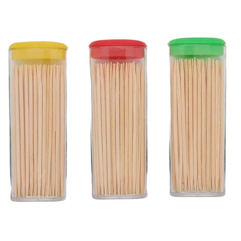 [Australia - AusPower] - Handy Housewares 3-pack Toothpick Travel Storage Containers with Dispenser Lids - Includes 150 Natural Wood Toothpicks (One 3-pack) One 3-pack 