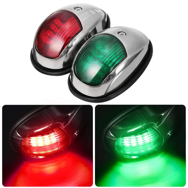 [Australia - AusPower] - Obcursco LED Boat Navigation Lights, Boat Bow Light, Marine Boat Navigation lamp. Perfect for Pontoon, Skeeter, Power Boat and Skiff (Electroplate silver) Electroplate silver 