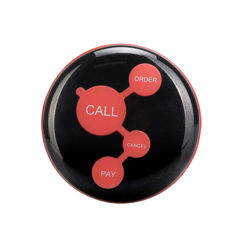 [Australia - AusPower] - Retekess TD010 Emergency Call Button for Help Waterproof Restaurant Paging System with 1 4-Key Caregiver Pager for Retekess TD108 and T114 (black) black 